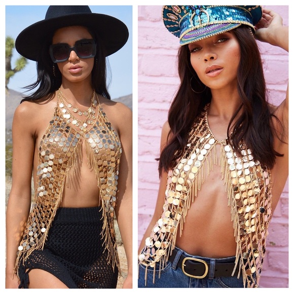 Tops - Gold Coin Top Coachella